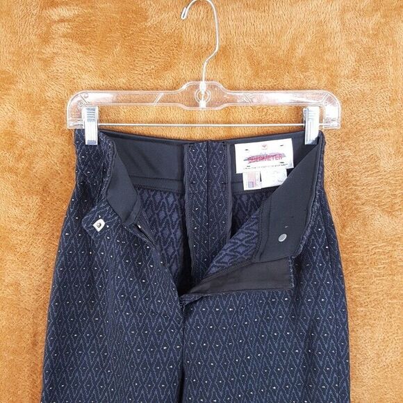 Vintage OBERMEYER Womens Ski Pants Size 6 Gray Diamond High Rise Pleated Stirrup - Picture 4 of 12
